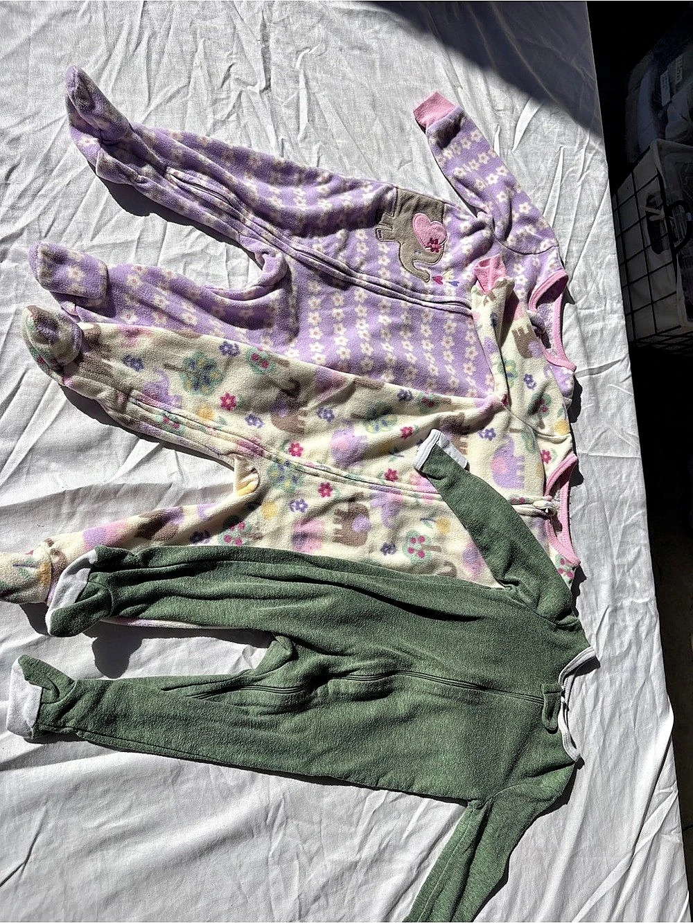 Cloud Island & Kids Floral Pajama Set in Green & Purple